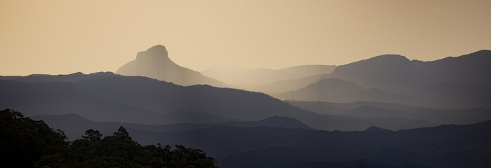 Mount Lindsay and Border Range, Queensland at sunset