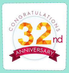 colorful polygonal number anniversary logo