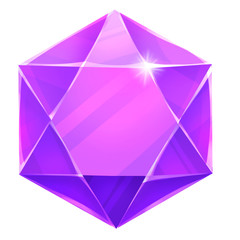 Illustration: The Hexagon Gem. Element Creation. Game Assets.
