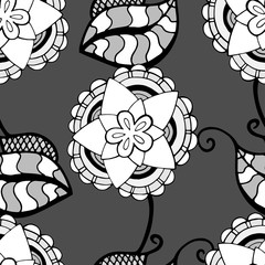 Monochrome Floral Pattern.
