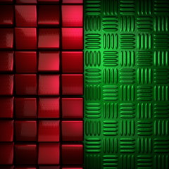 red and green metal background