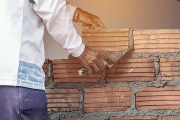 bricklayer man working build for construction