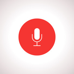 Vector Microphone Icon in red circle