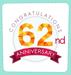 colorful polygonal number anniversary logo