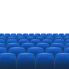 Blue seats with screen