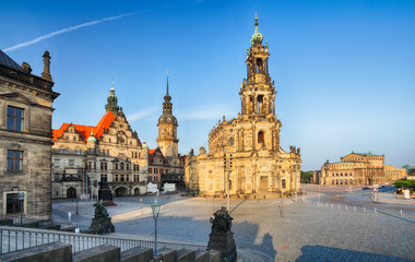 Fototapeta na wymiar Dresden square, Germany, Hofkirche