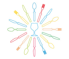 Menu cutlery vector