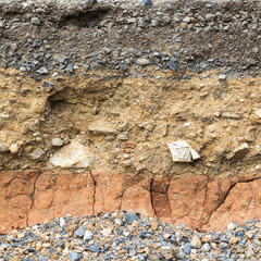 Fototapeta premium Condition of the road to water erosion as the cliff