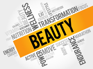 BEAUTY word cloud, fitness, sport, health concept