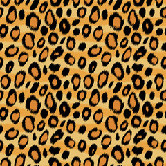 Leopard skin animal print seamless pattern, vector