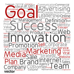 Vector conceptual business leadership word cloud