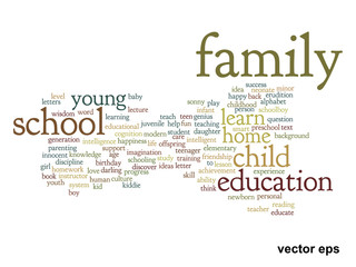 Vector conceptual education word cloud