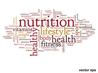Vector conceptual health word cloud