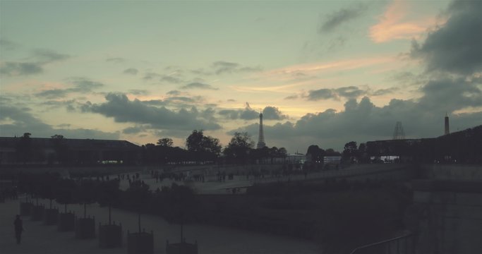 Paris, Jardin des Tuileries, Tour Eiffel, Timelapse 4K