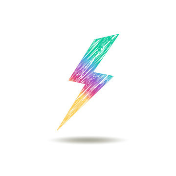 painted Lightning in rainbow colors