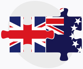 United Kingdom and Cook Islands Flags