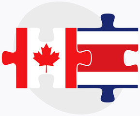 Canada and Costa Rica Flags