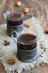 Mulled Wine in vintage glass-holders