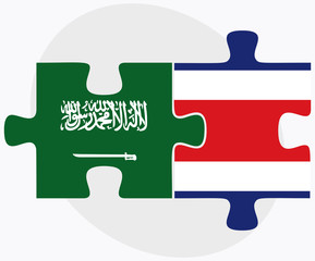 Saudi Arabia and Costa Rica Flags