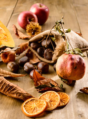 Frutti autunnali, fuoco selettivo