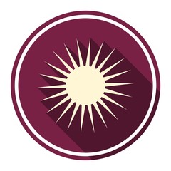Vector sun icon with long shadow