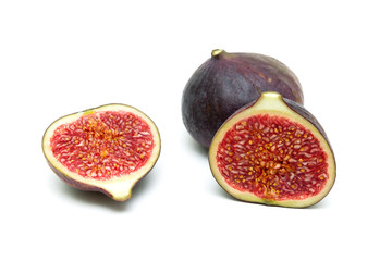 ripe figs close-up isolated on white background