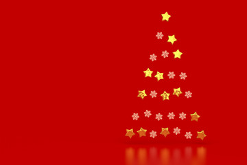 Weihnachtsbaum aus Sternen und Schneeflocken