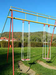 Swing in a park during the autumn season