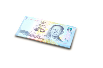 Fifty baht banknotes Thailand