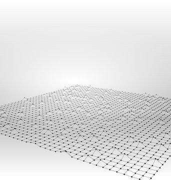 Wireframe Area Mesh Polygonal Surface
