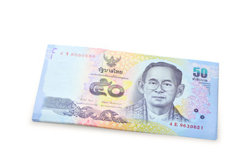 Fifty baht banknotes Thailand