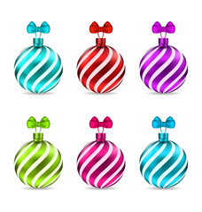  Set Christmas Colorful Glassy Balls