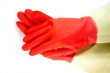 Cleaning rubber gloves 