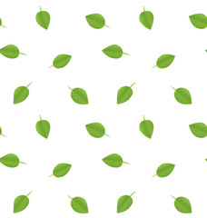 Materiał do szycia Seamless Ecology Pattern with Green Leaves