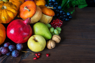 Naklejka na ściany i meble Rich harvest of various fruits