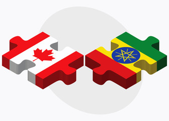 Canada and Ethiopia Flags