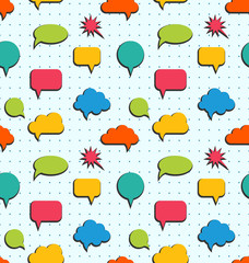 Seamless Pattern with Colorful Speech Bubbles