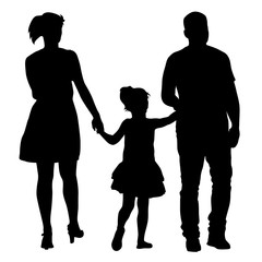 Silhouettes Family on white background. Vector 