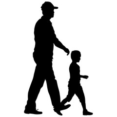 Silhouettes Family on white background. Vector 