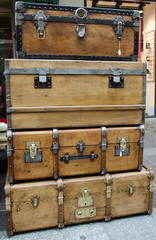 Big and large old wood chest cases