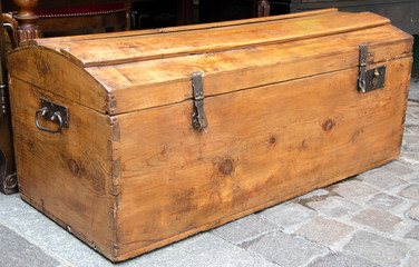 One big and large old wood case