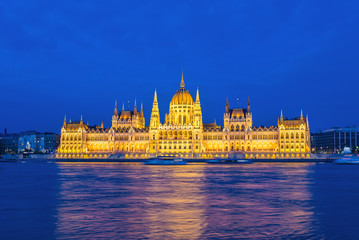 Hungarian Parliament at night - Budapest - Hungary