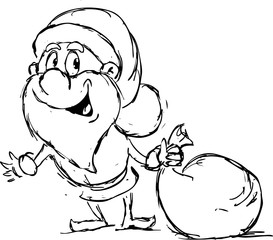 Santa Claus Sketch - vector illustration