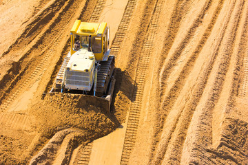 bulldozer on a building site