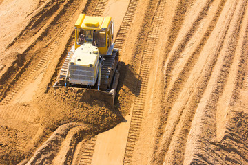 bulldozer on a building site