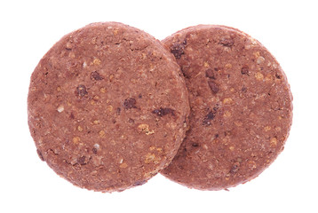 Cereal biscuits with chocolate isolated on white background
