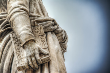 detail of Dante Alighieri statue - obrazy, fototapety, plakaty