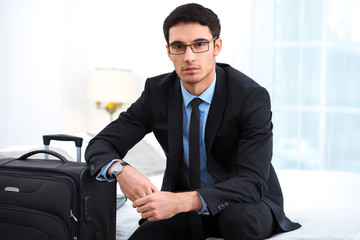 Concept for young businessman traveler