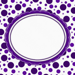 Purple and White Polka Dot Frame Background