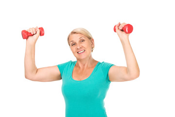 Concept for retired senior woman working out